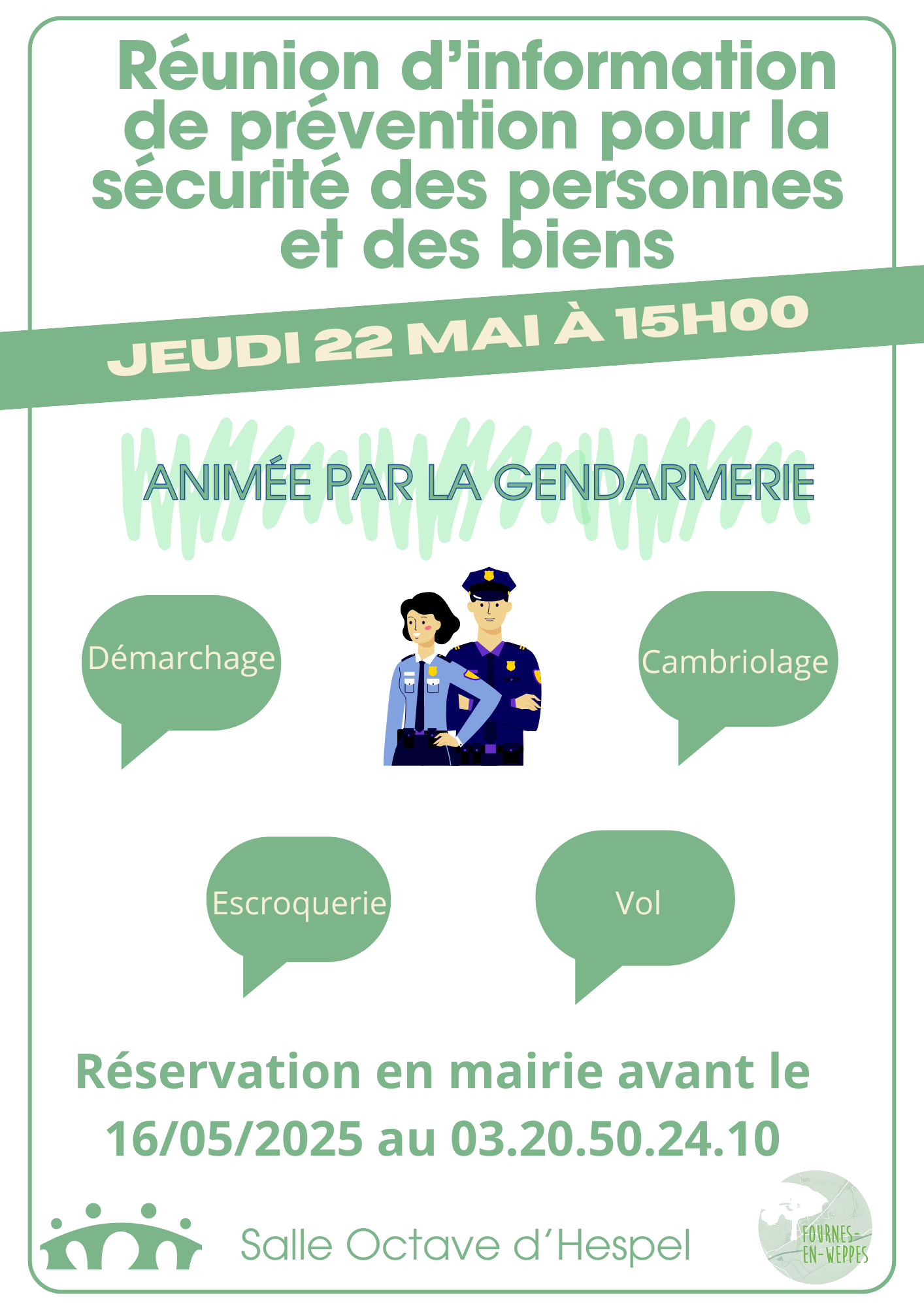 Bleu Beige Vert Illustration Moderne Evènement Assemblée Générale Affiche Poster