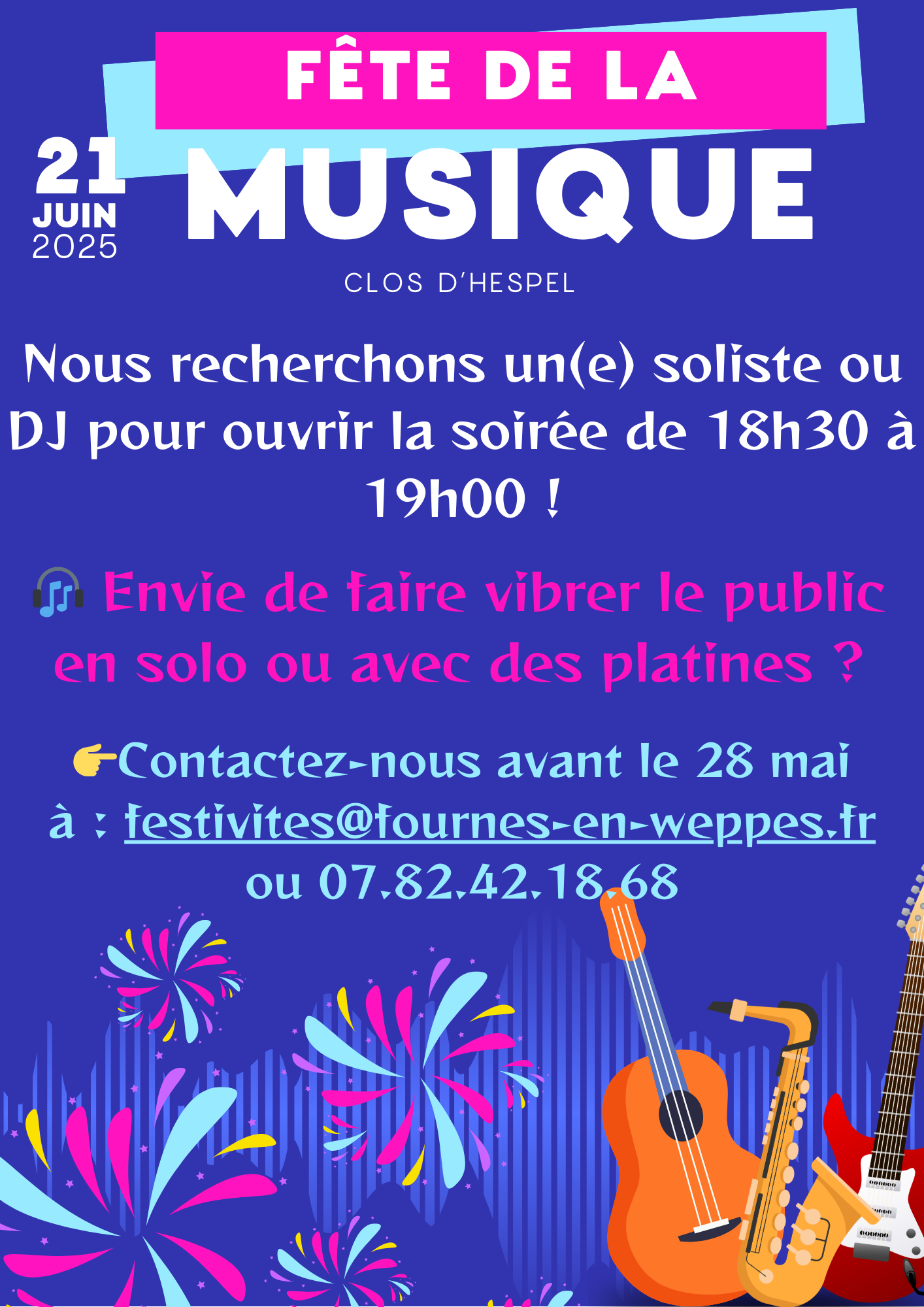 Fête de la Musique Affiche A3 Colorée Illustratif